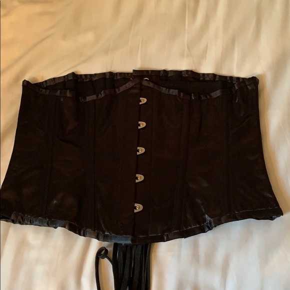 PRICE๐๐ปNWOT Black Steel Bone Waist Corset Sz 32 - Picture 3 of 7